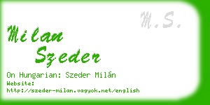 milan szeder business card