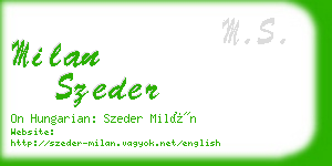 milan szeder business card